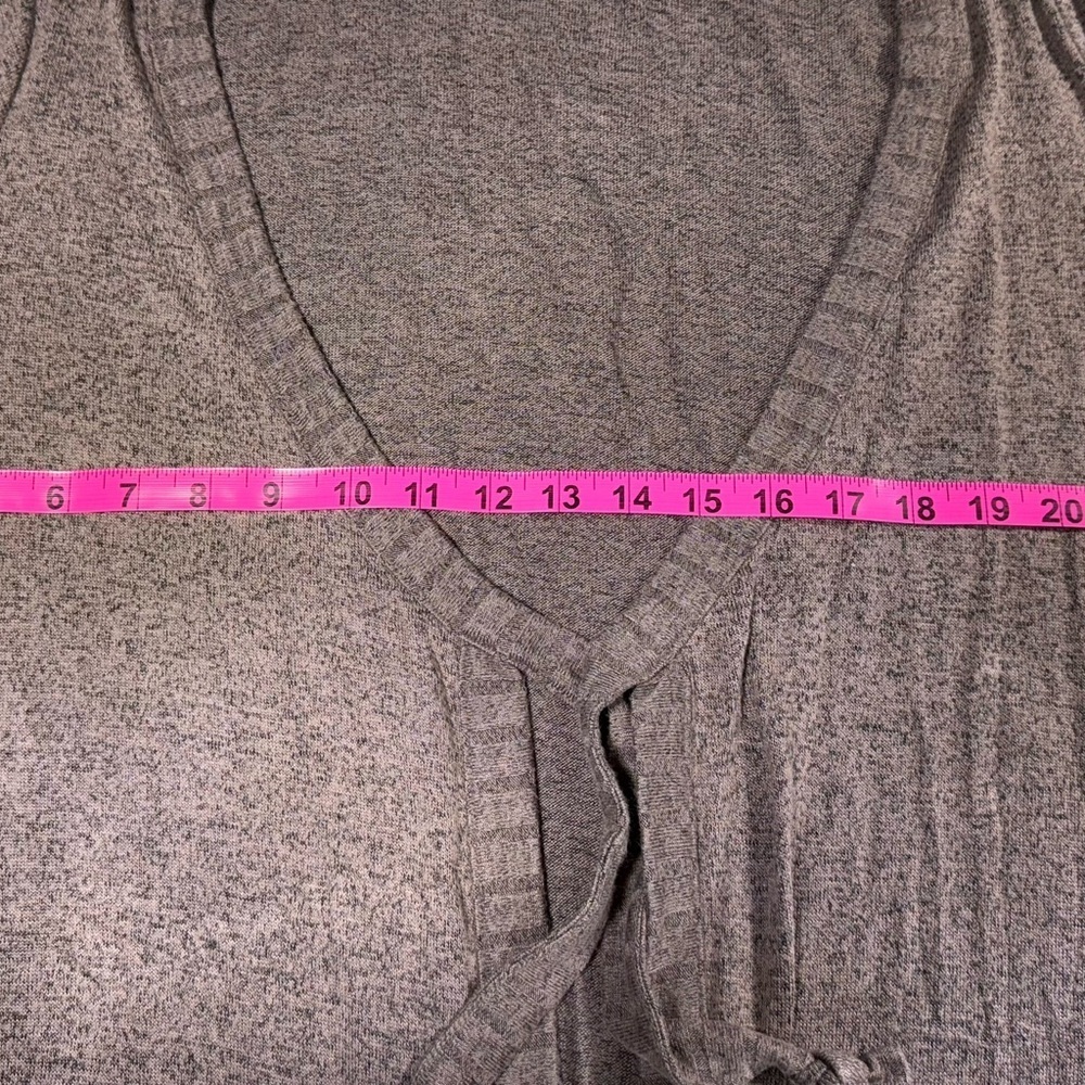 AnyBody Loungewear Hacci Tie Front Cardigan-Smokey Taupe-1X - Picture 3 of 8
